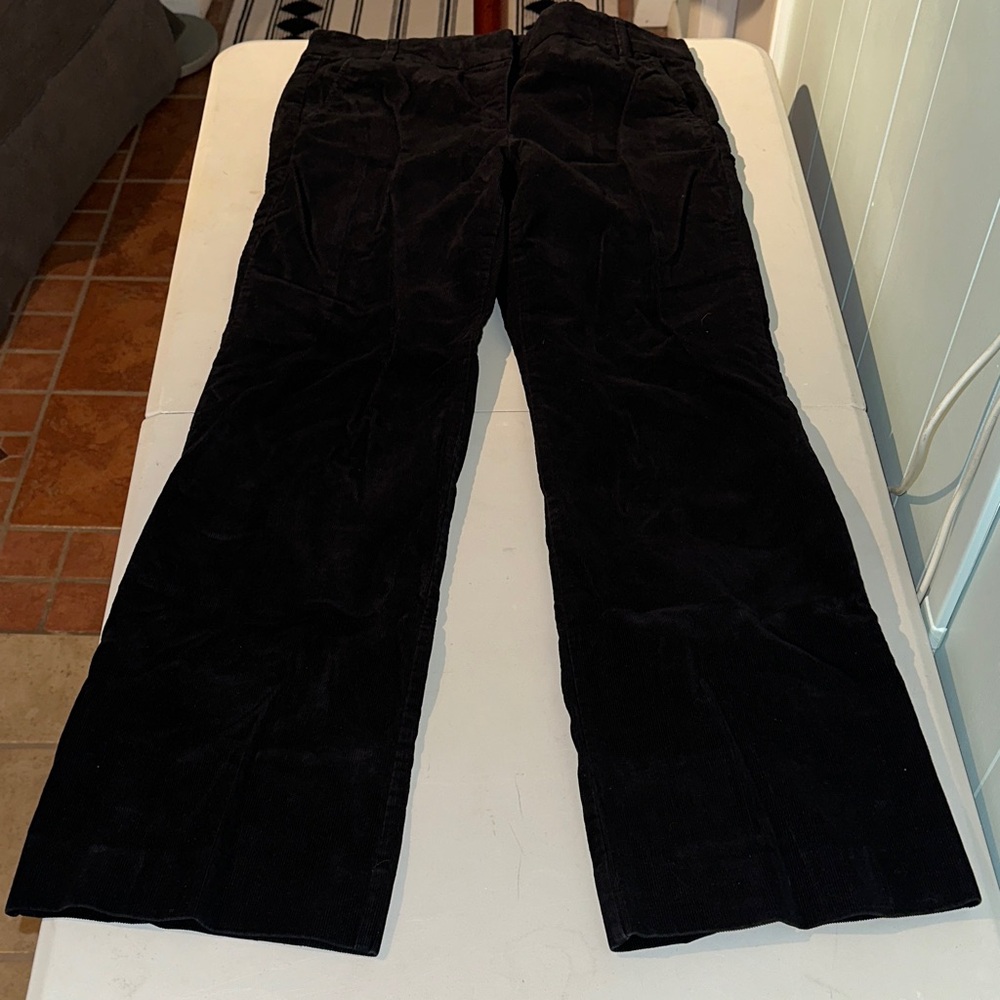 J. Crew Women's Black Wide Leg Corduroy Pants